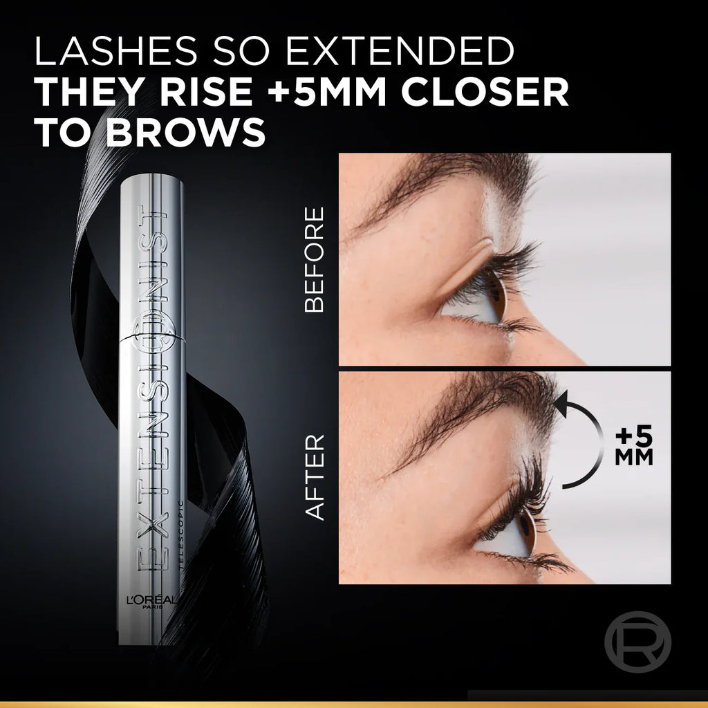 Telescopic Extensionist Mascara for 24H Long-Lasting Curl, Volume, and Exceptional Lengthening Eyelashes with Eyelash-Extension Effect