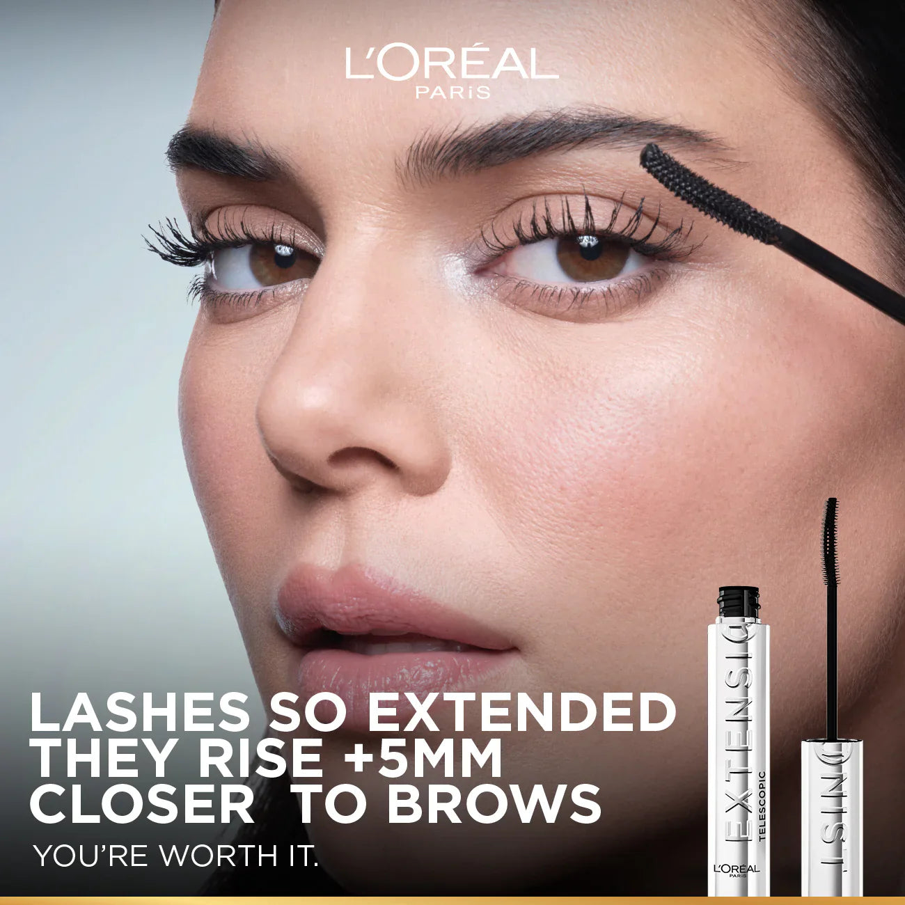 Telescopic Extensionist Mascara for 24H Long-Lasting Curl, Volume, and Exceptional Lengthening Eyelashes with Eyelash-Extension Effect