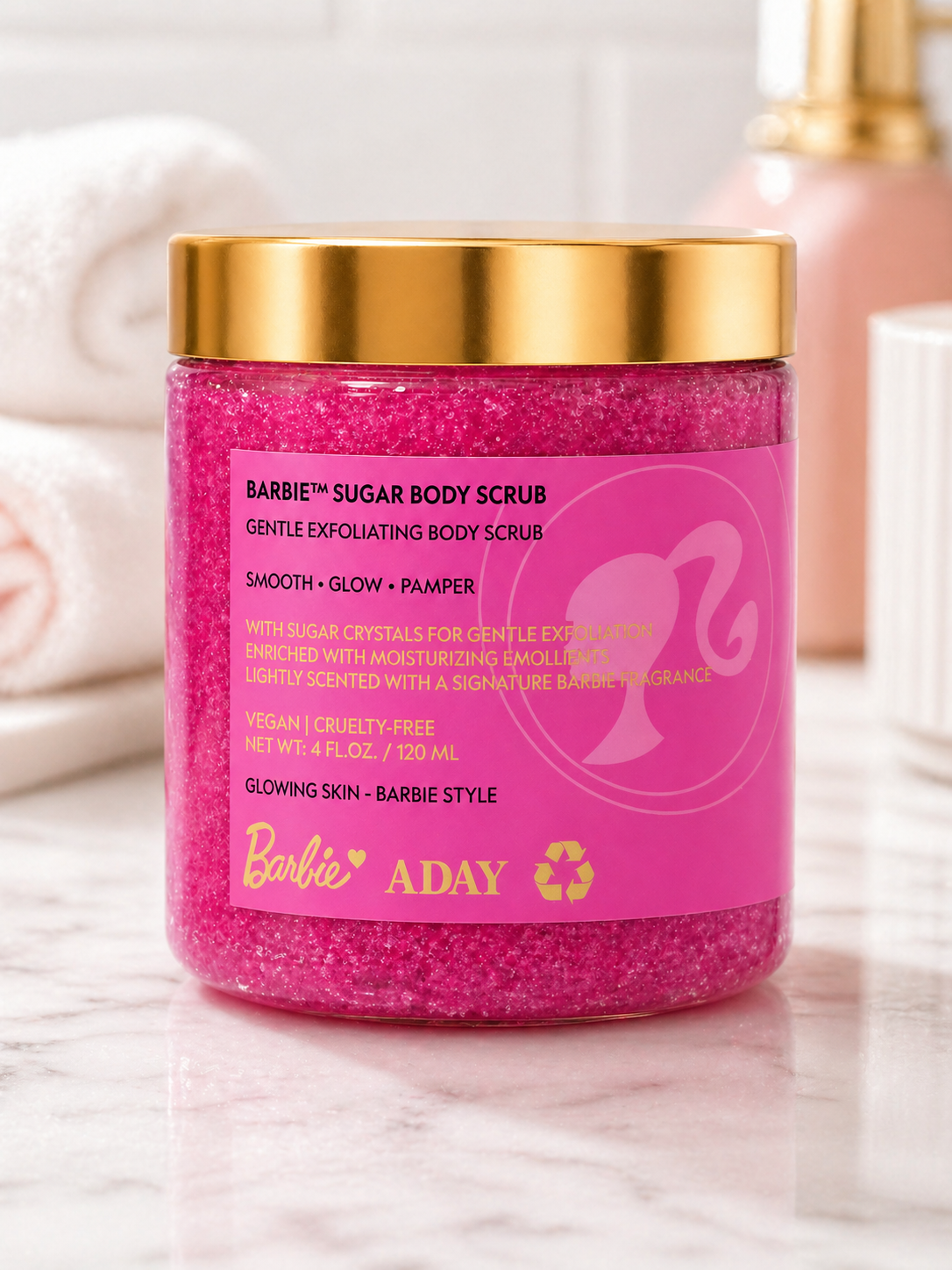ADAY x Barbie™ Sugar Body Scrub – Gentle Exfoliating Body Scrub with Shea Butter