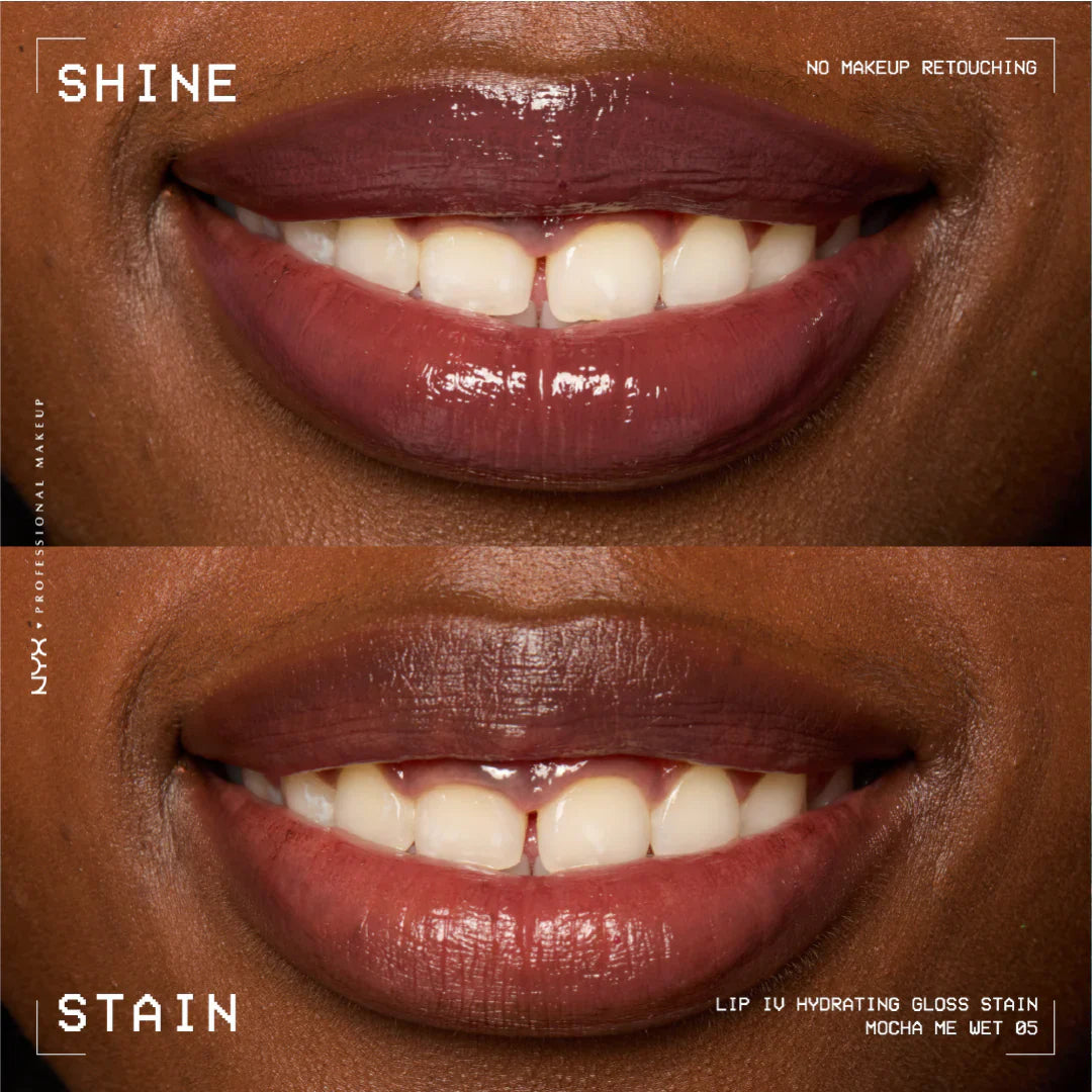 Lip IV Hydrating Gloss Stain, Lip Gloss, Up to 12HR Hydration, High Pigment, Wet Shine Finish